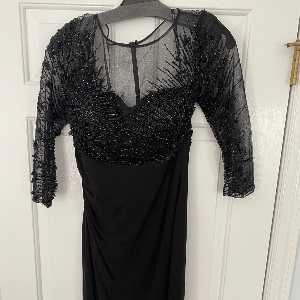 Black Sequin Mid Length David Meister Dress